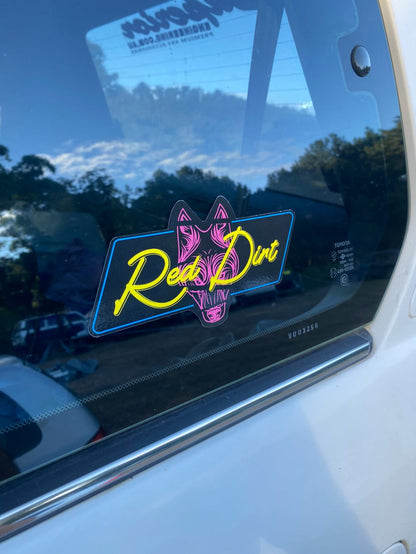 RED DIRT NEON STICKER - PINK