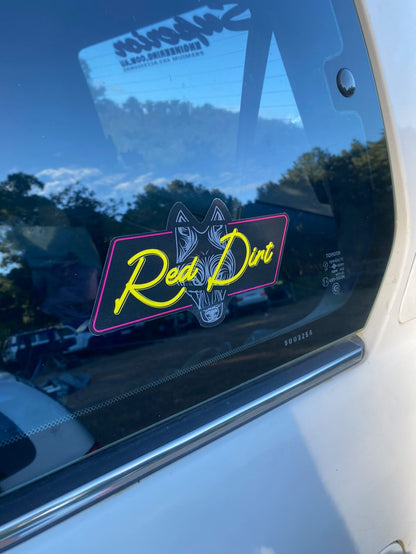 RED DIRT NEON STICKER - GREY