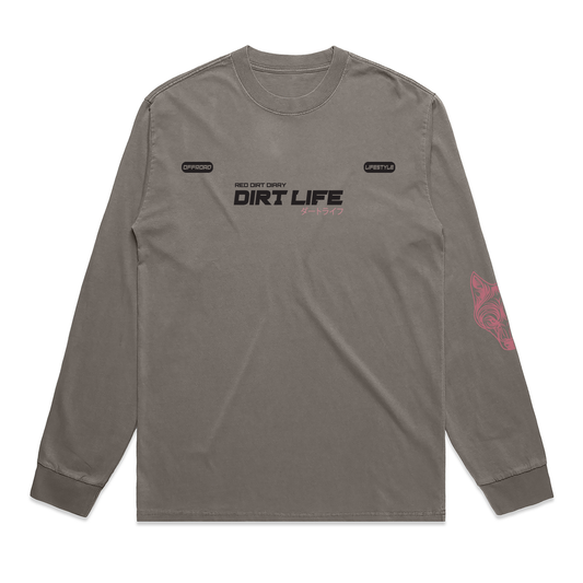 LONG SLEEVE DIRT LIFE SHIRT - GREY