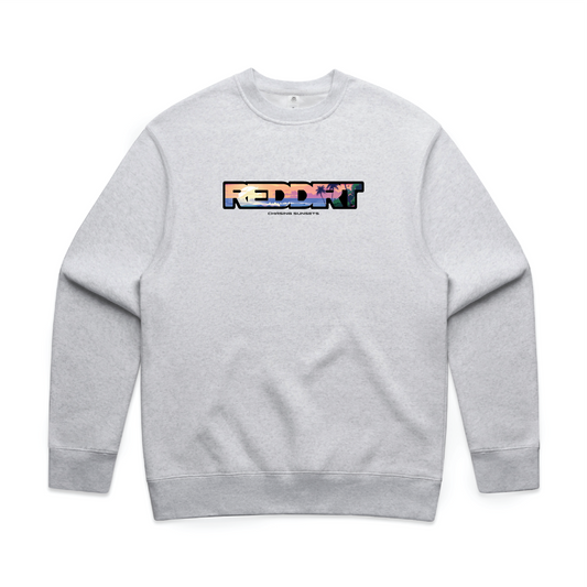 CHASING SUNSETS CREW - WHITE MARLE