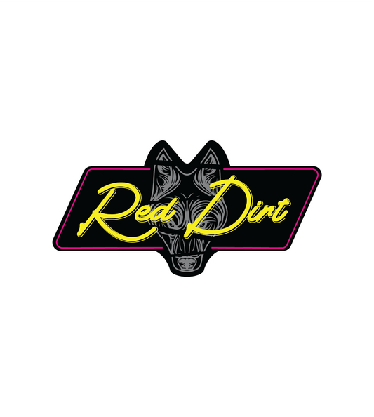 RED DIRT NEON STICKER - GREY