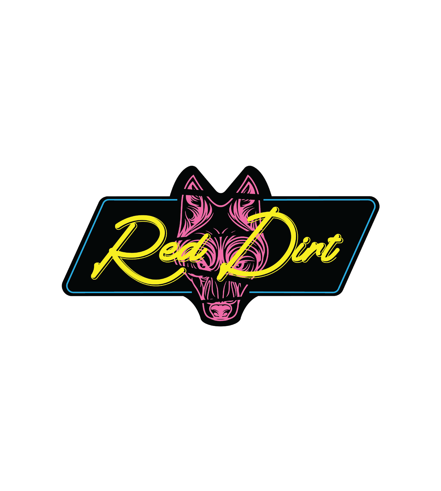 RED DIRT NEON STICKER - PINK